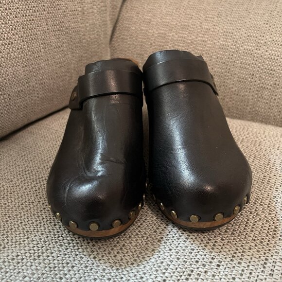 Lisa B. Classic High Heel Studded Clog in Black Leather Size 42 (9.5-10 US) - Picture 6 of 8